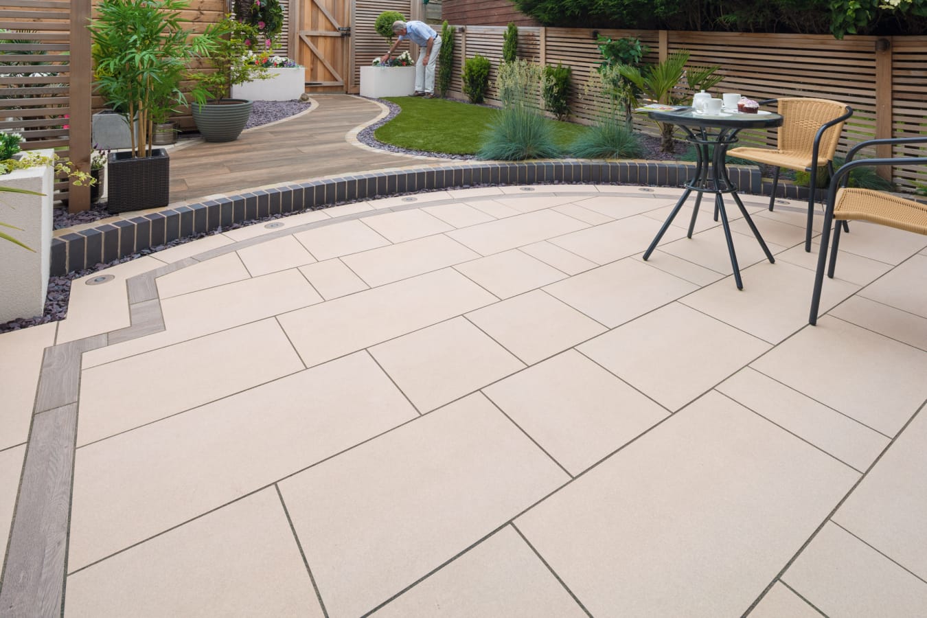 Marshalls Symphony Classic Porcelain Paving in a Barley Colour