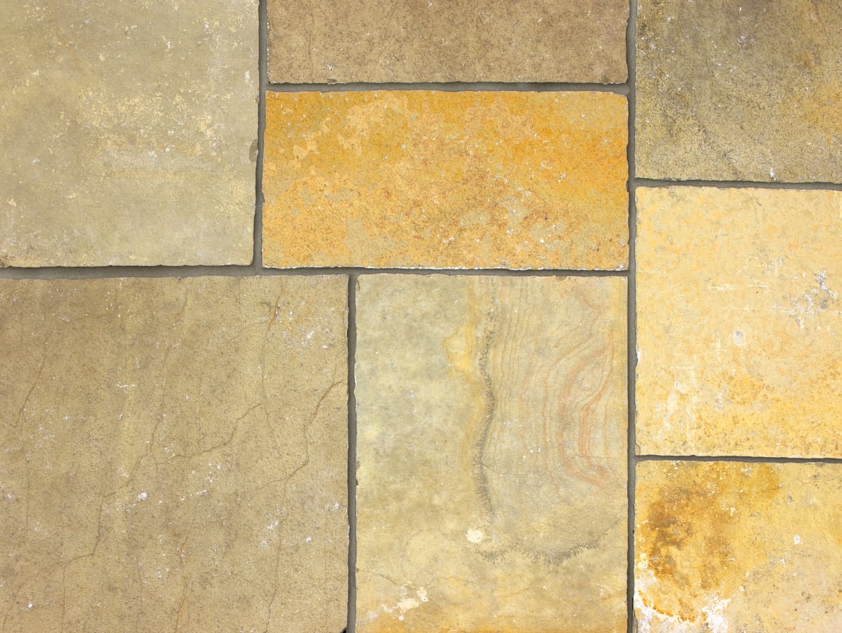 Marshalls Limestone Aluri in a rustic ochre multi colour